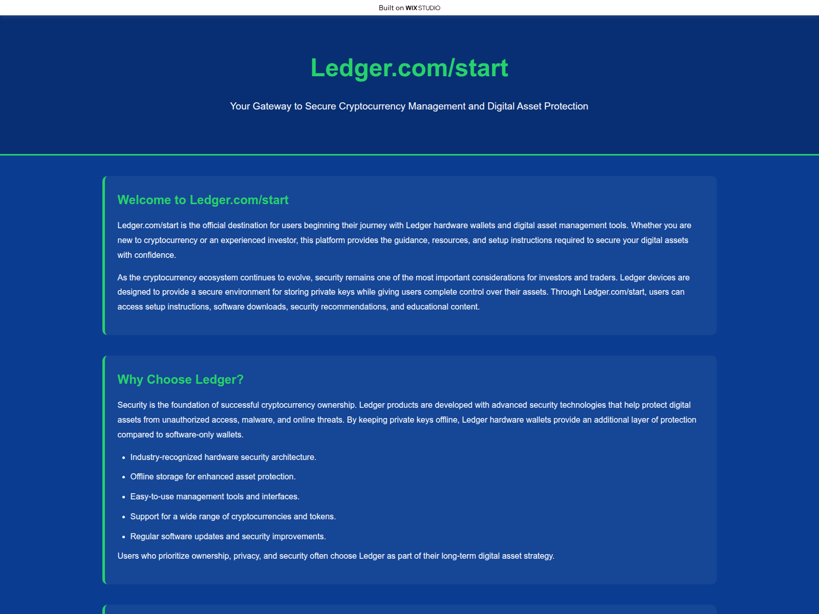 Screenshot of startdcore-ledzercn.wixstudio.com