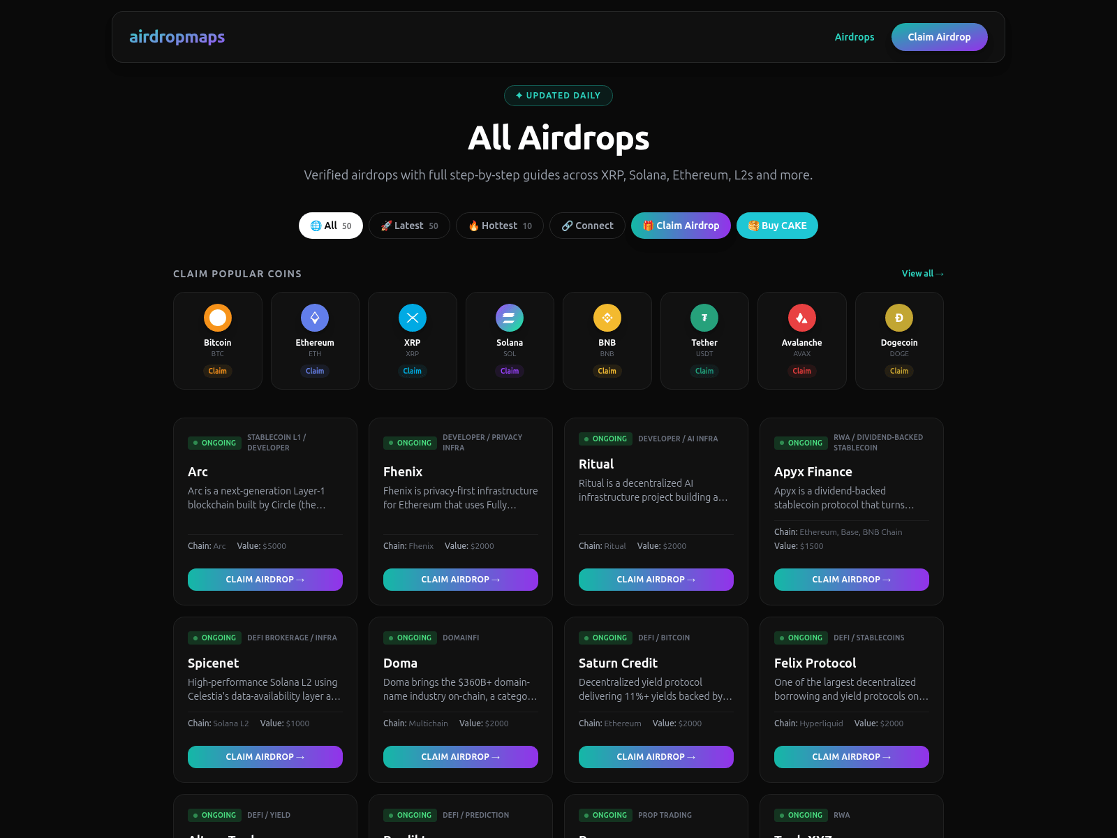 Screenshot of airdropmaps.com