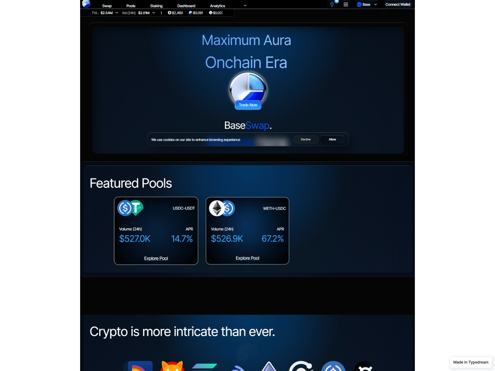 Screenshot of base-swap-ex-change.typedream.app
