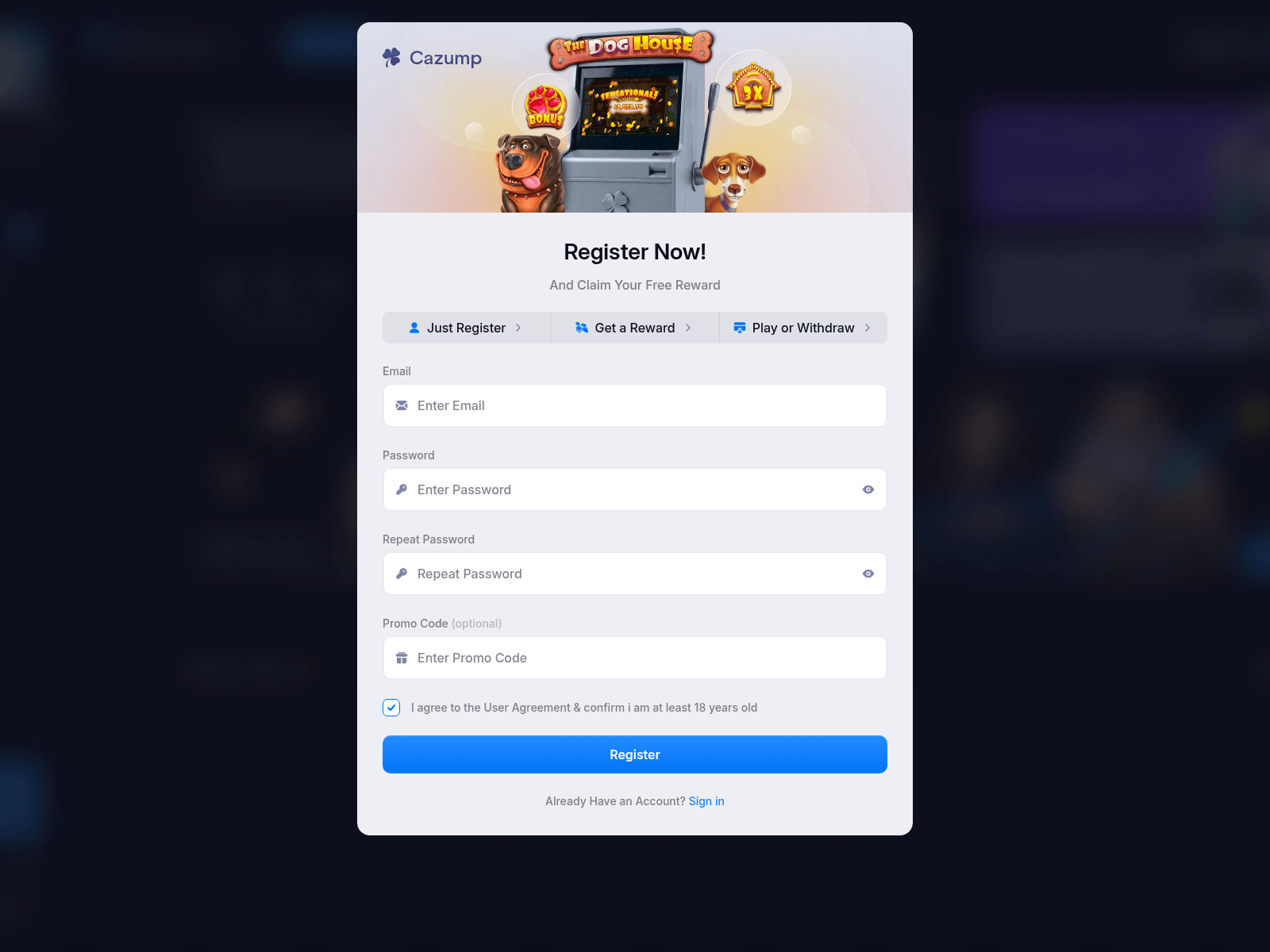Screenshot of cazump.ru