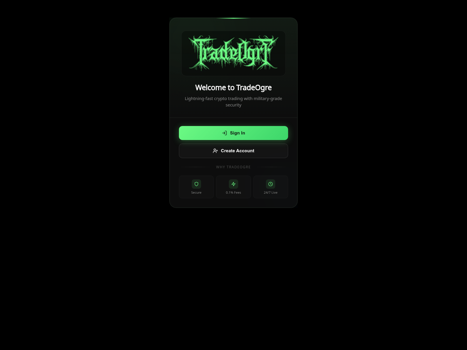 Screenshot of tradeogre-web3.com