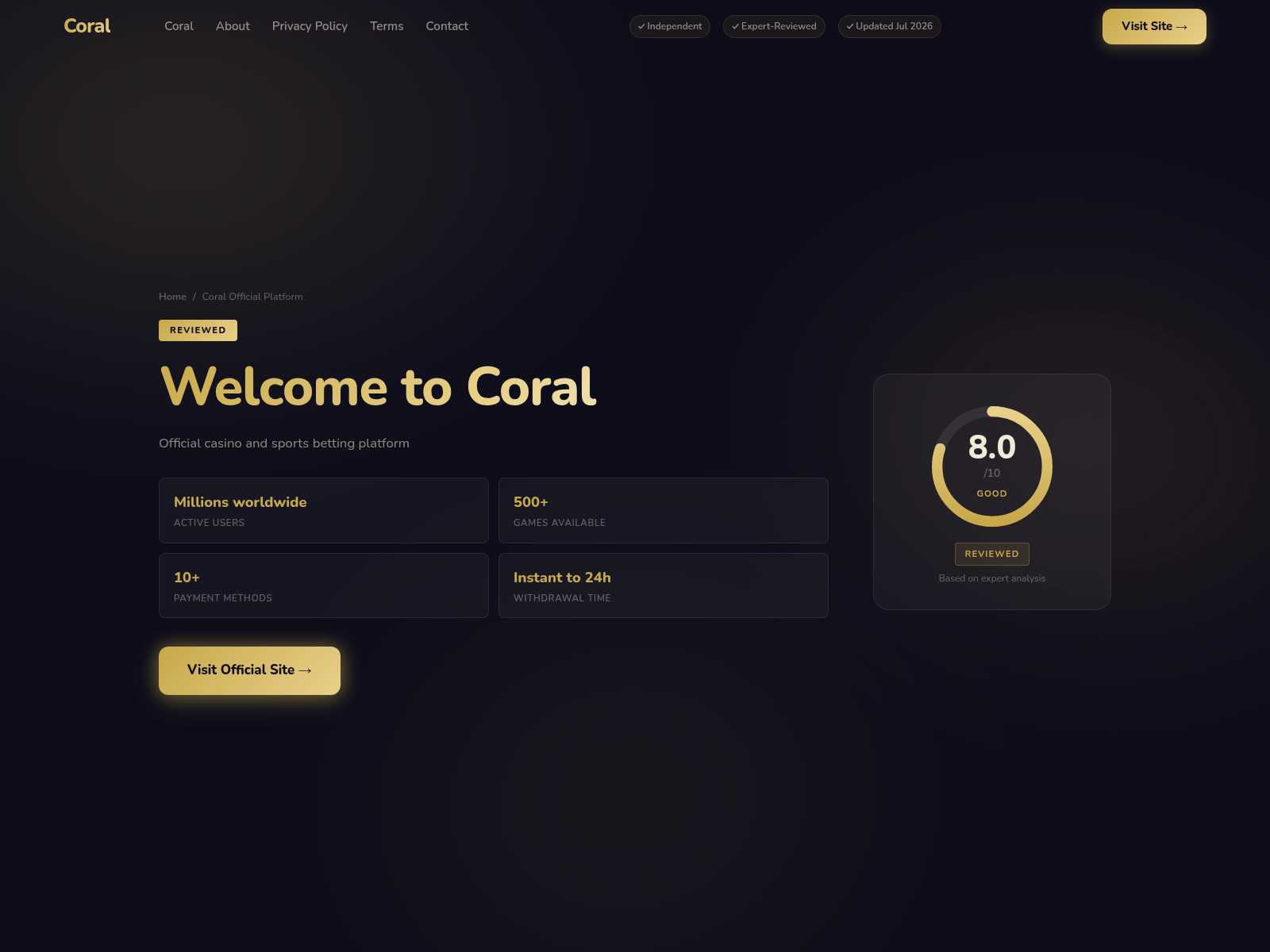 Screenshot of coral-bets.com