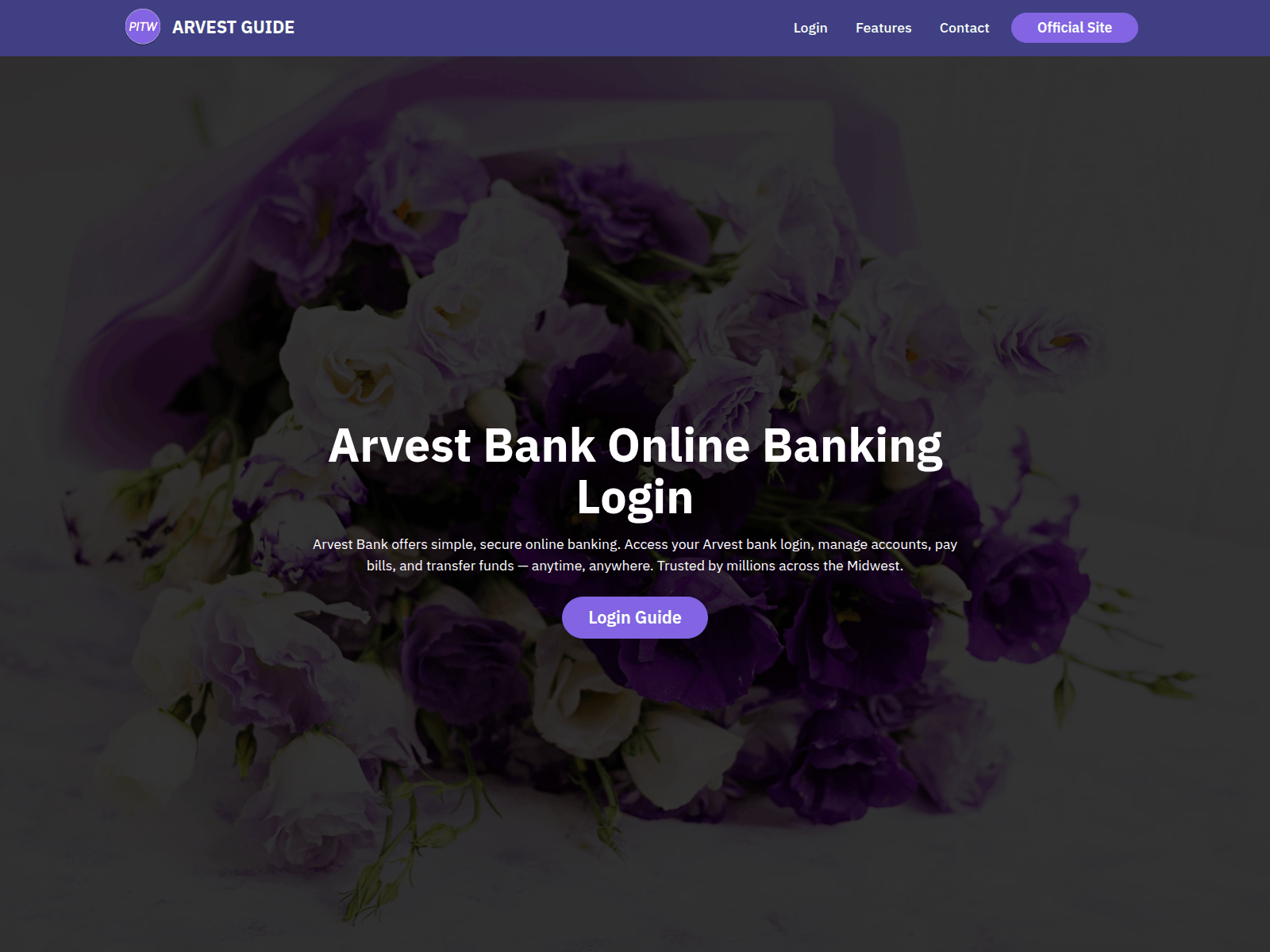 Screenshot of arvest.co.com