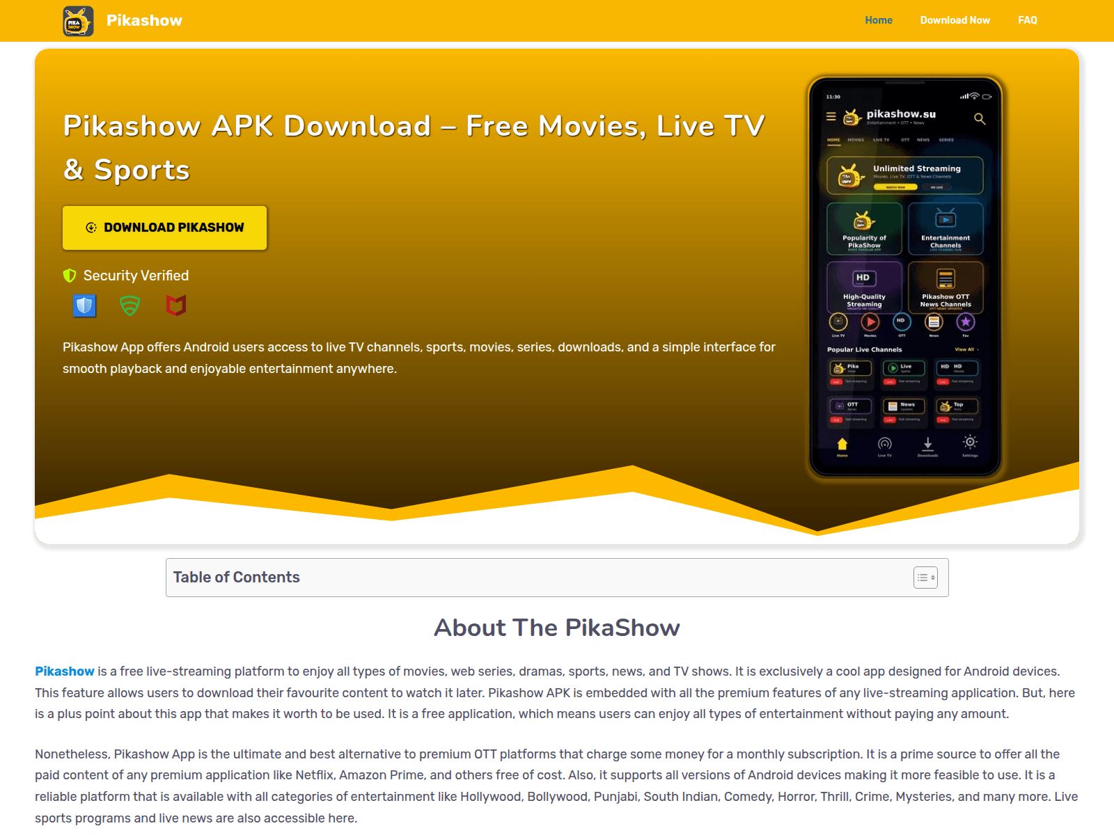 Screenshot of pikashow.or.at