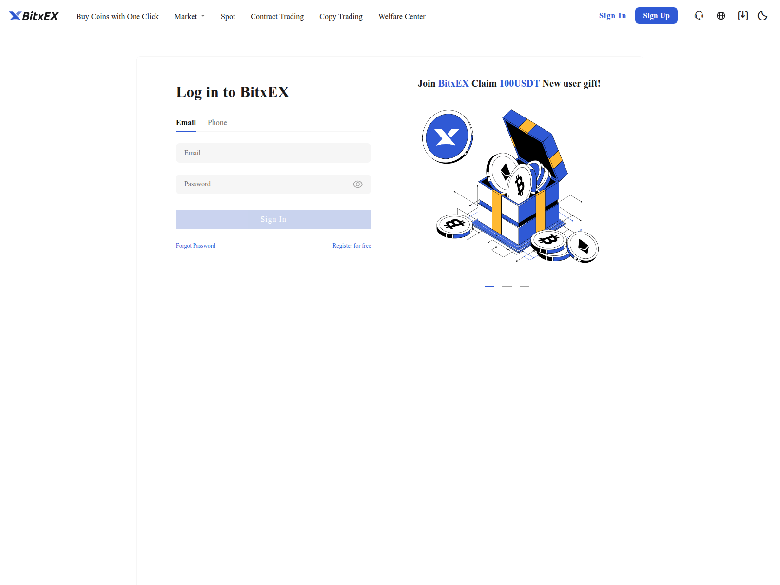 Screenshot of bitxex-login.com
