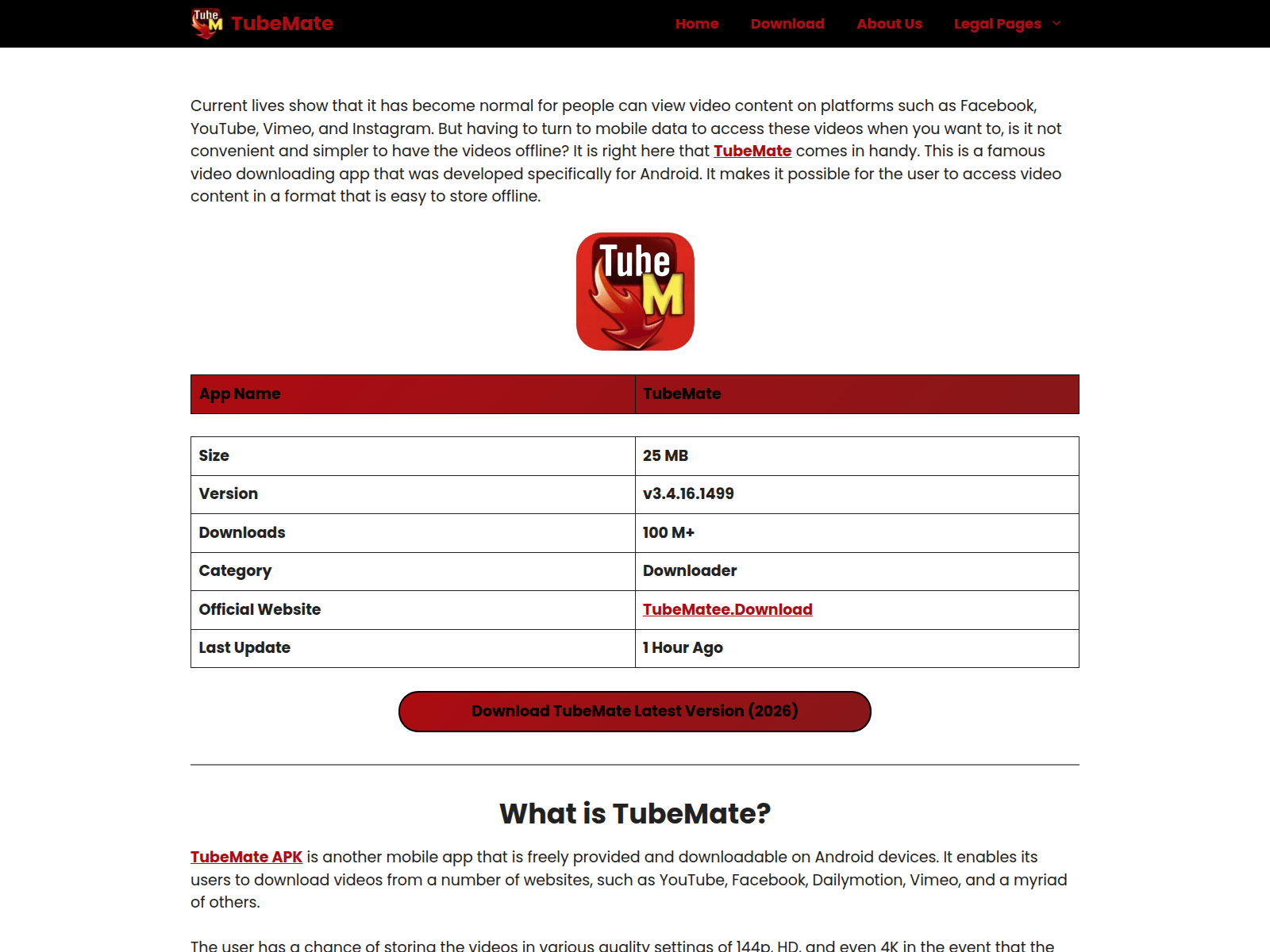 Screenshot of tubematee.download
