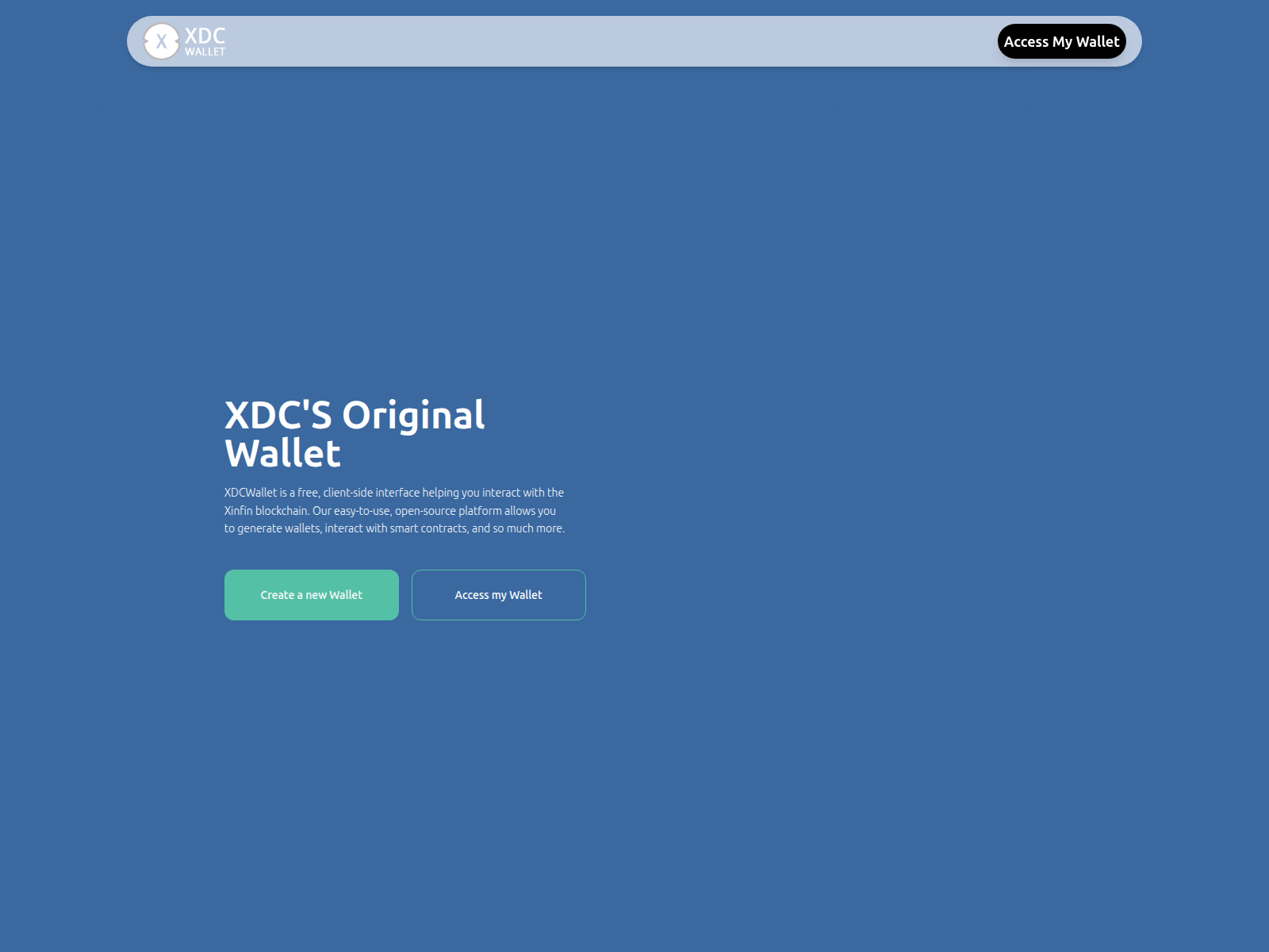 Screenshot of xdcwallet.network