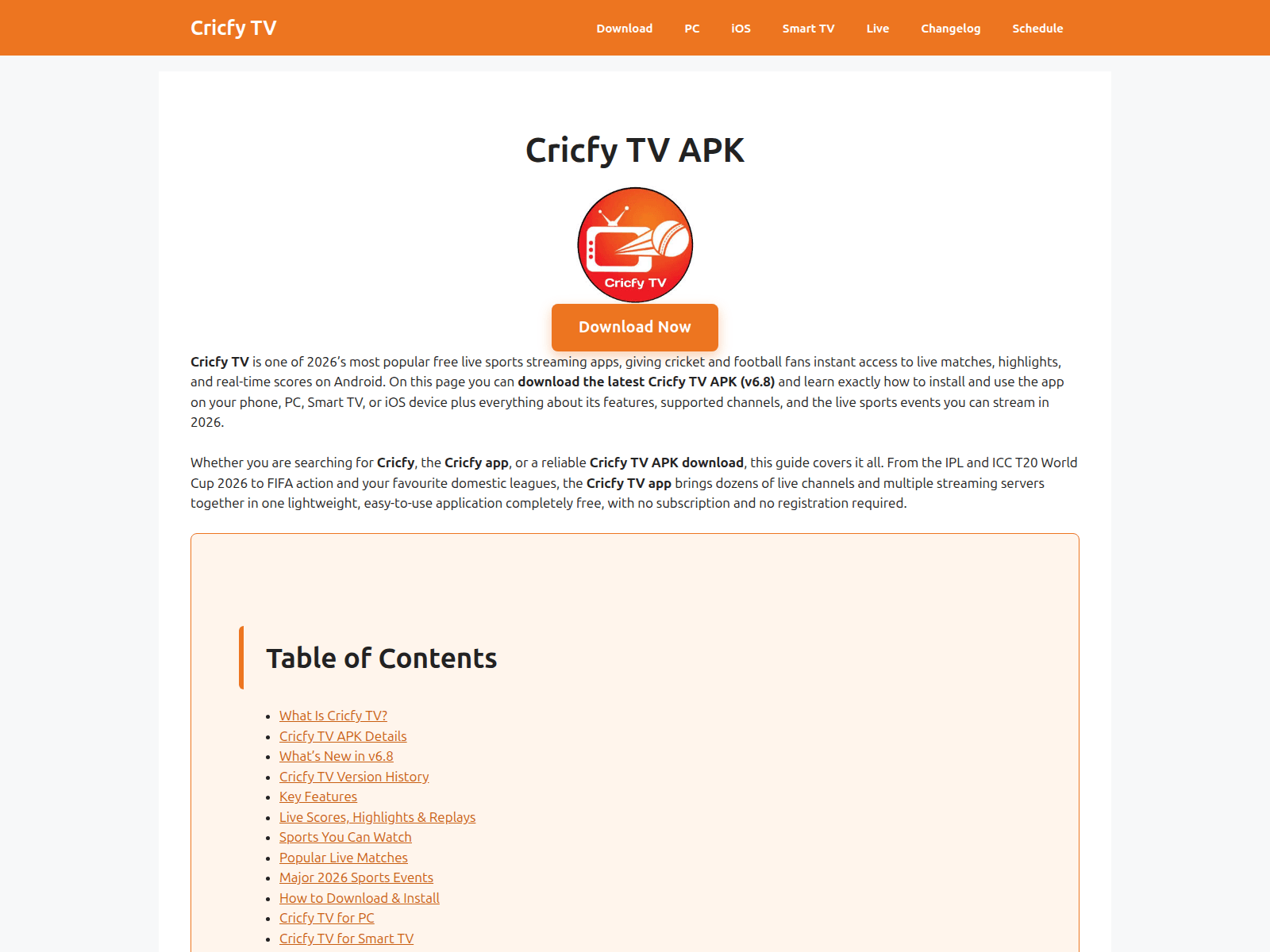 Screenshot of get-cricfytv.com
