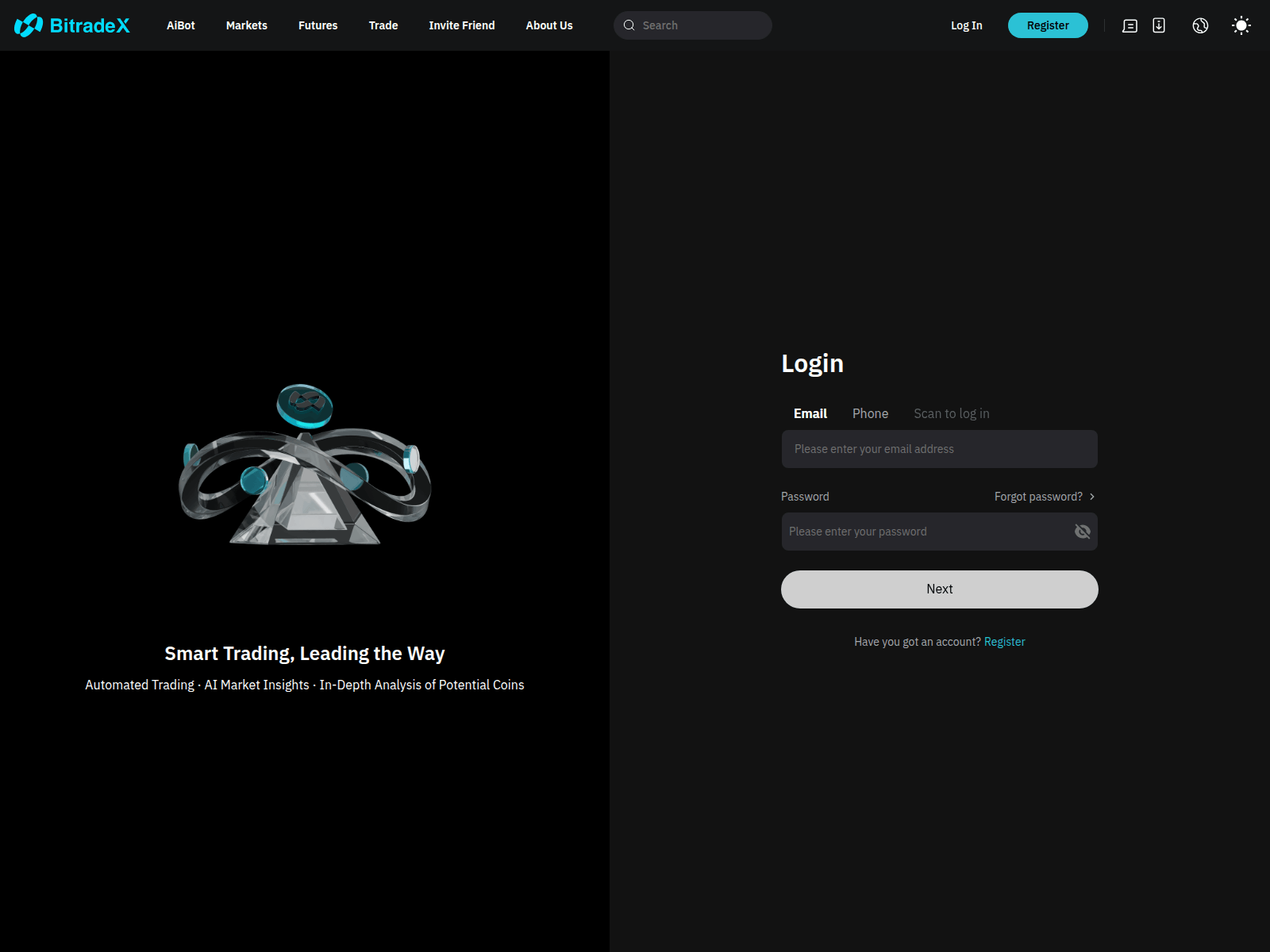 Screenshot of bitradex-login.com