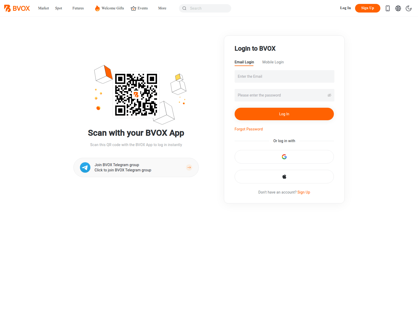 Screenshot of bvox-login.com