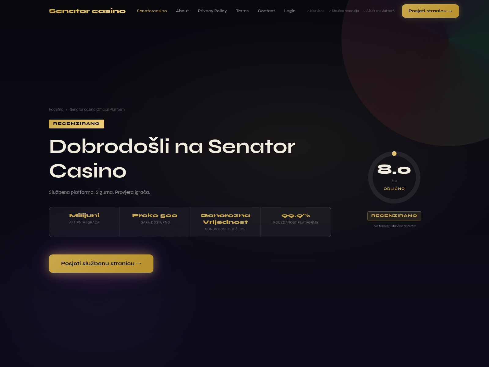 Screenshot of senatorcasinos-hr.com
