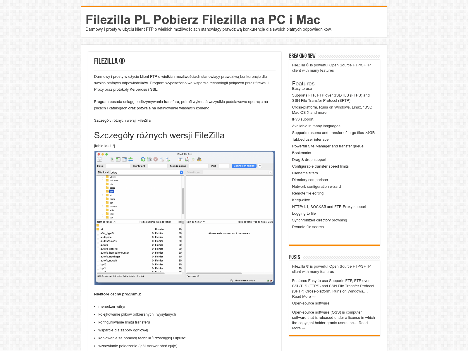 Screenshot of filezilla.pl