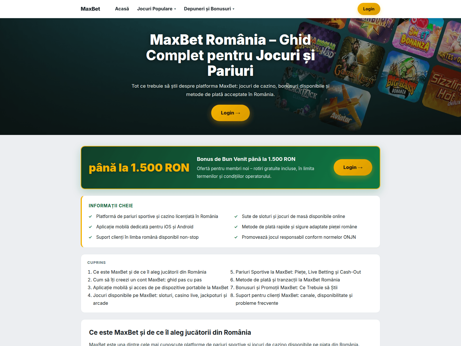 Screenshot of maxbets-ro.com