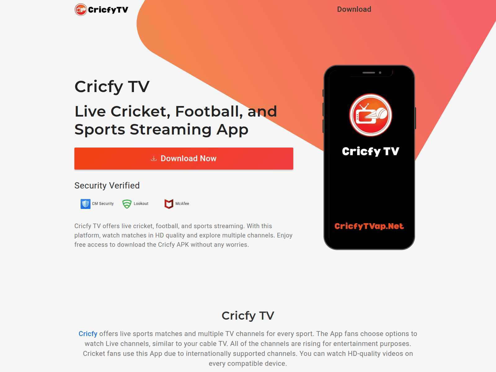 Screenshot of cricfytvap.net