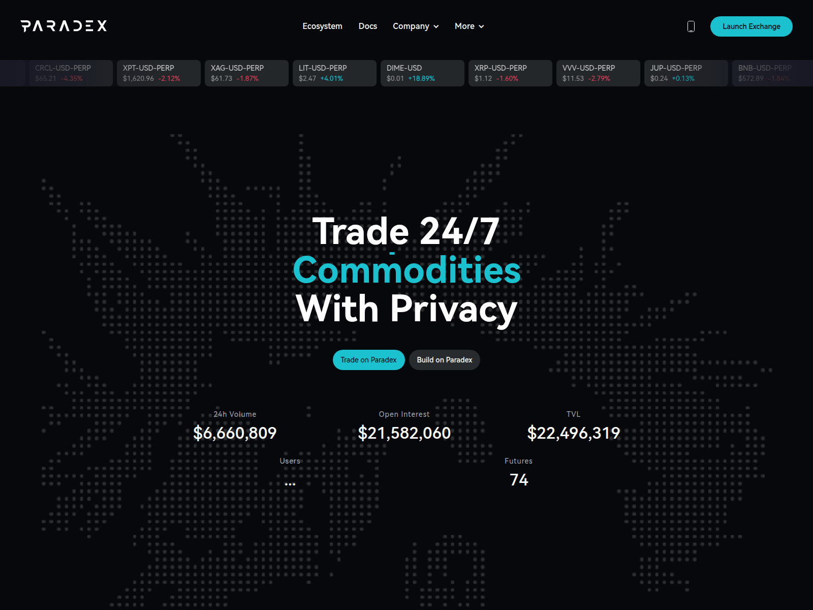 Screenshot of para-dex.com