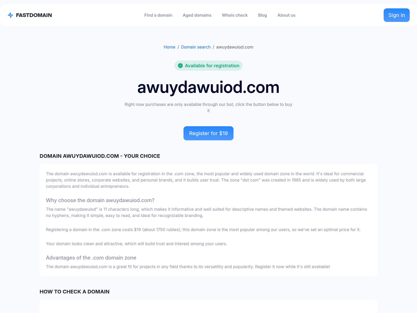 Screenshot of fastdomain.ws