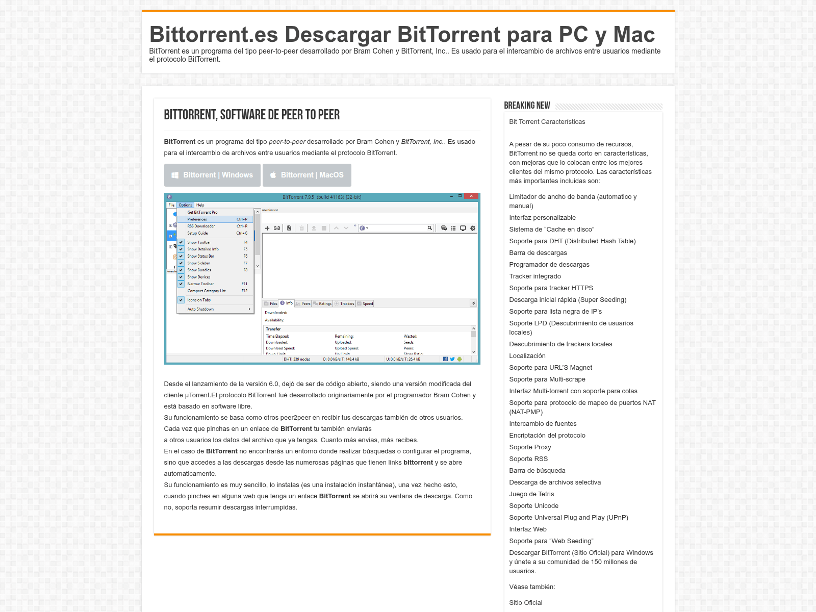 Screenshot of bittorrent.es