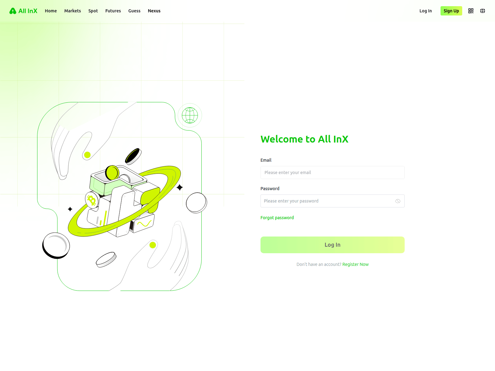 Screenshot of allinx-exchange-login.com