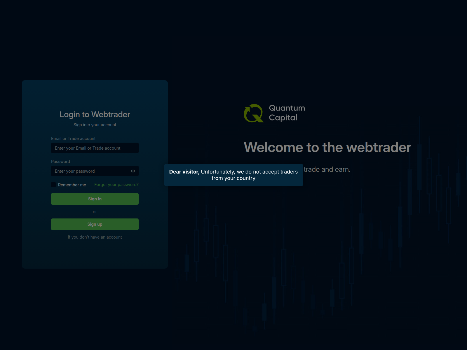 Screenshot of webtrader.quantumcapltd.online