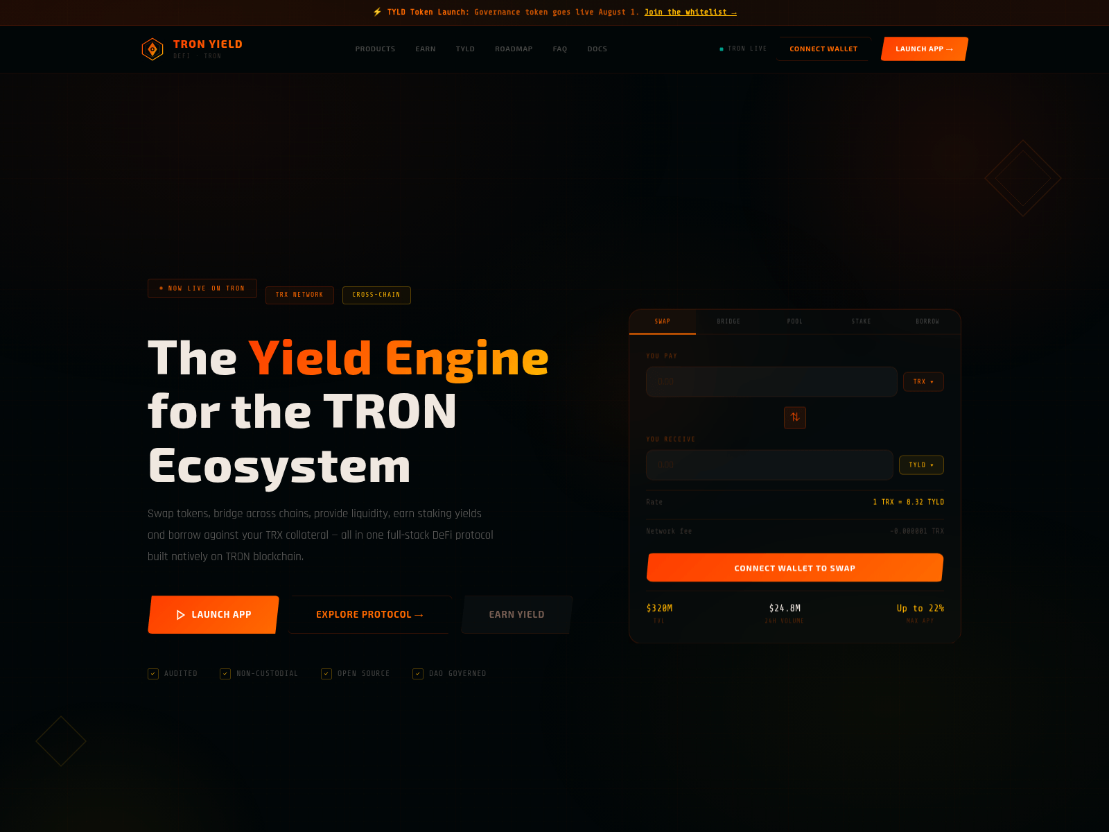 Screenshot of tronyields.org