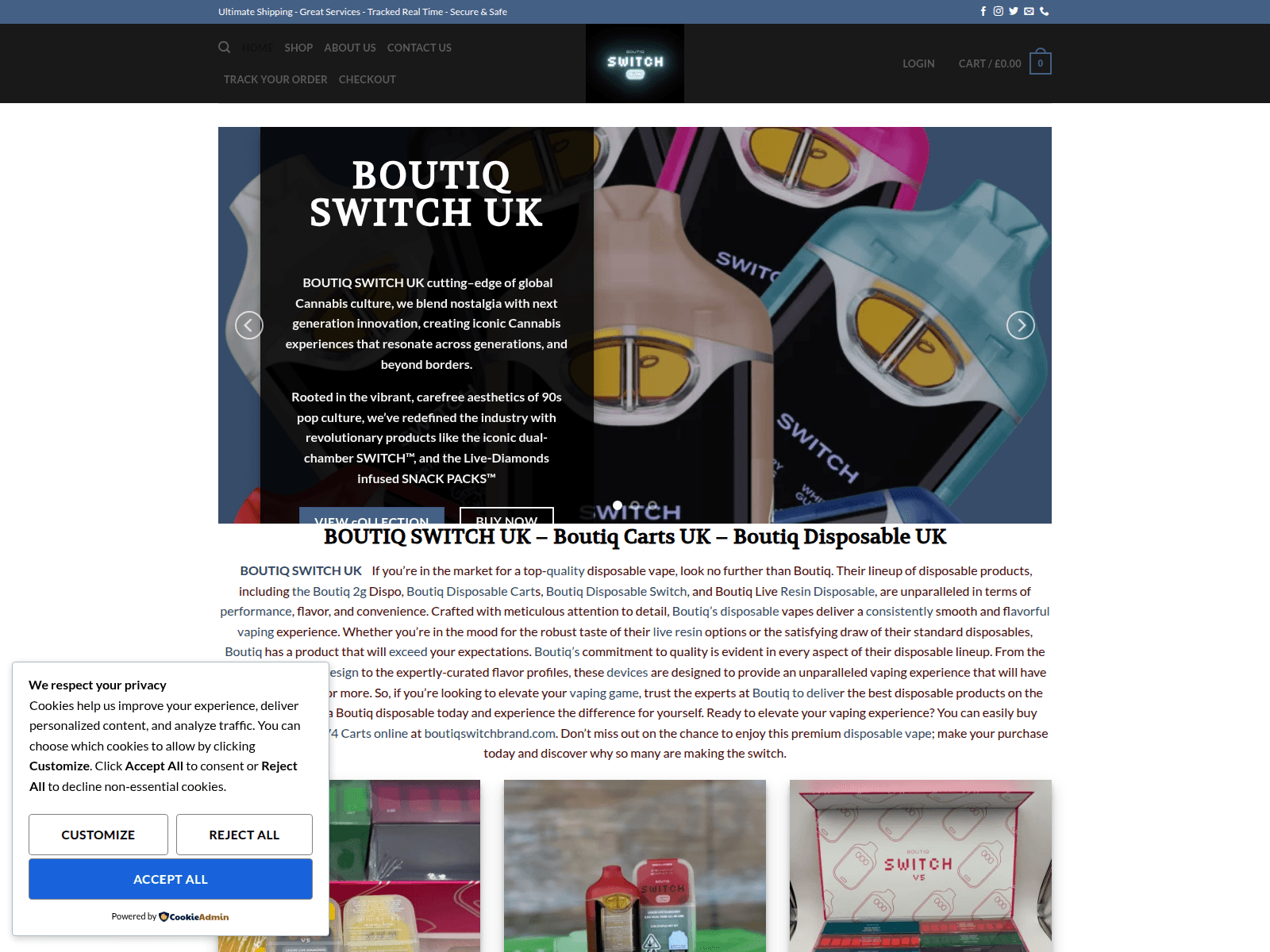Screenshot von boutiqswitchcarts.co.uk