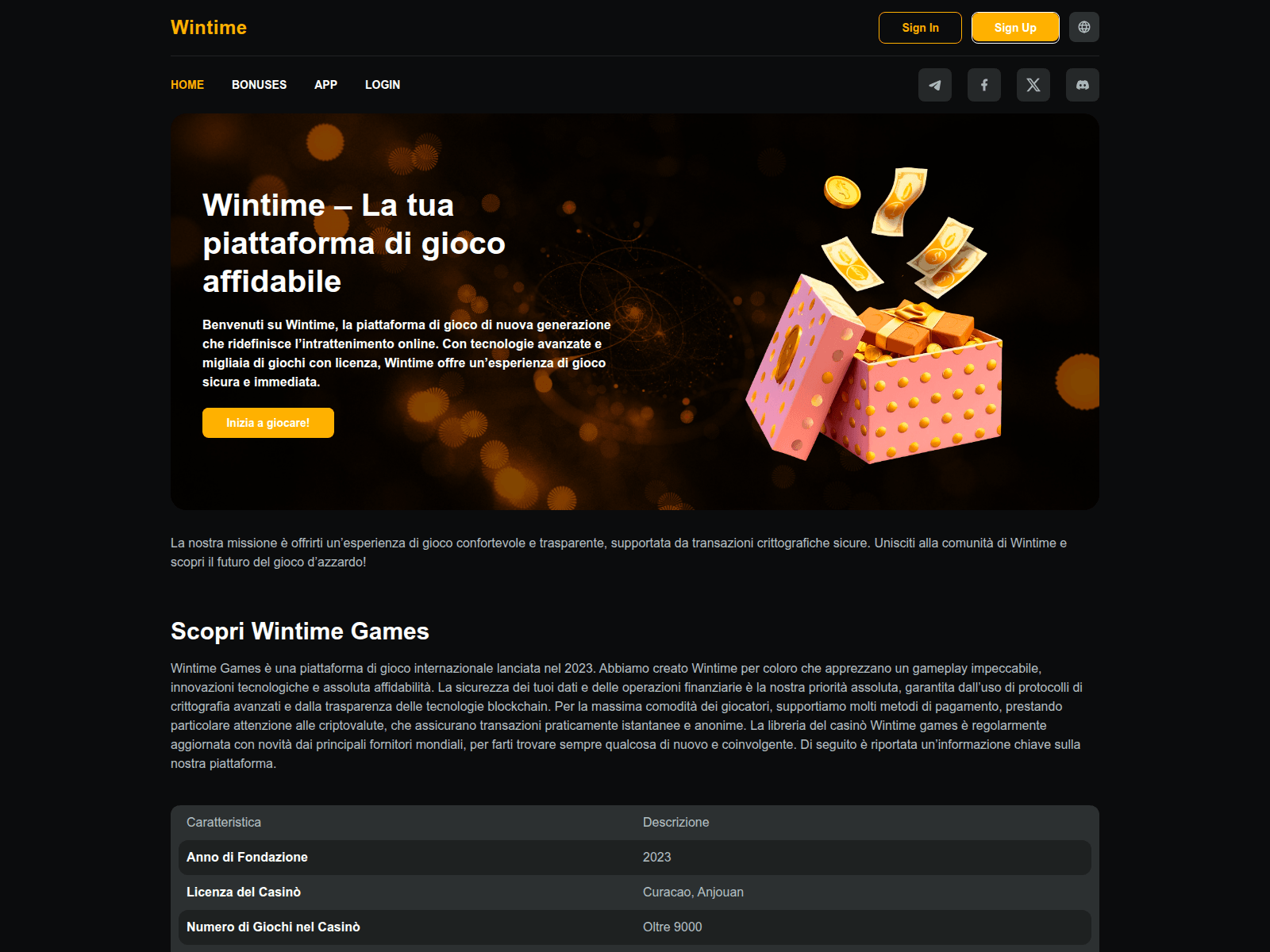 Screenshot of casinowintime.com