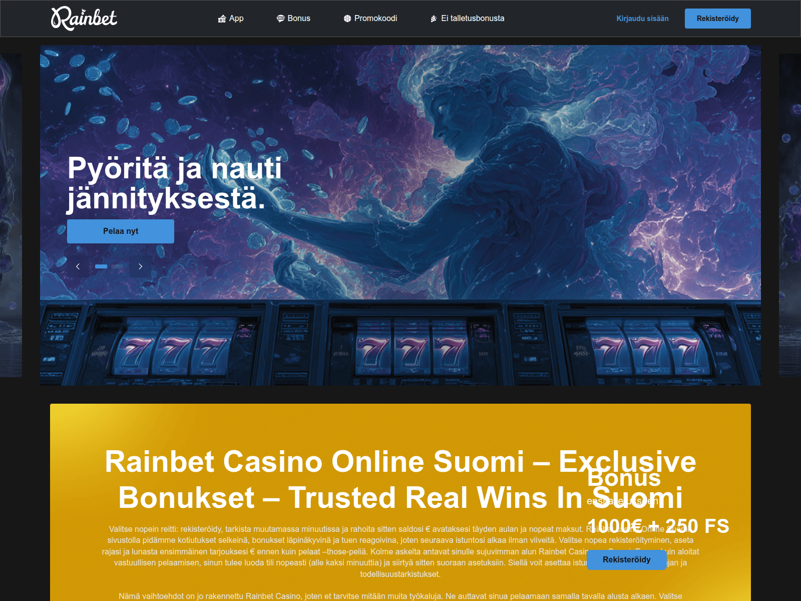 Screenshot of rainbetcasino-fi.com