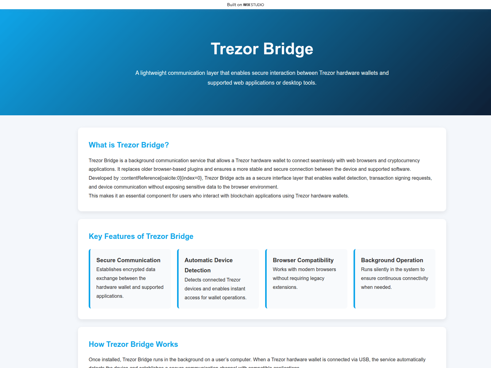 Screenshot of studio-bridgeapps.wixstudio.com