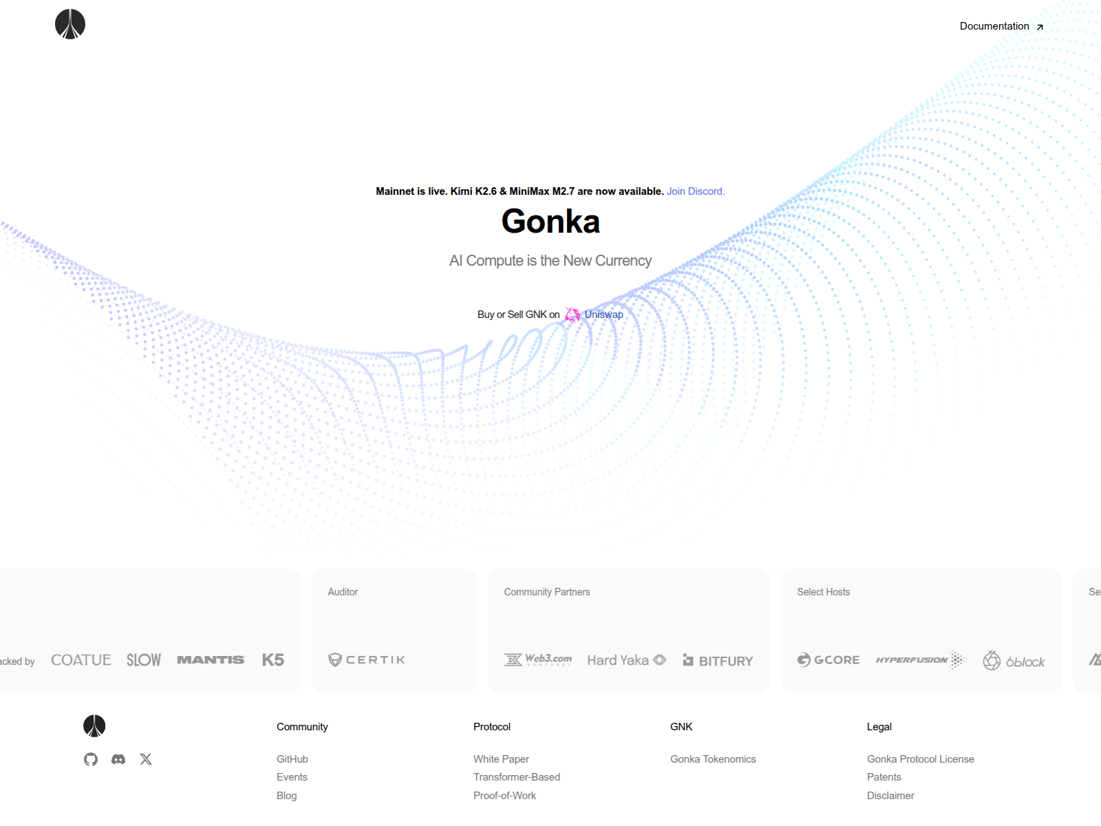 Screenshot von gonka.ai