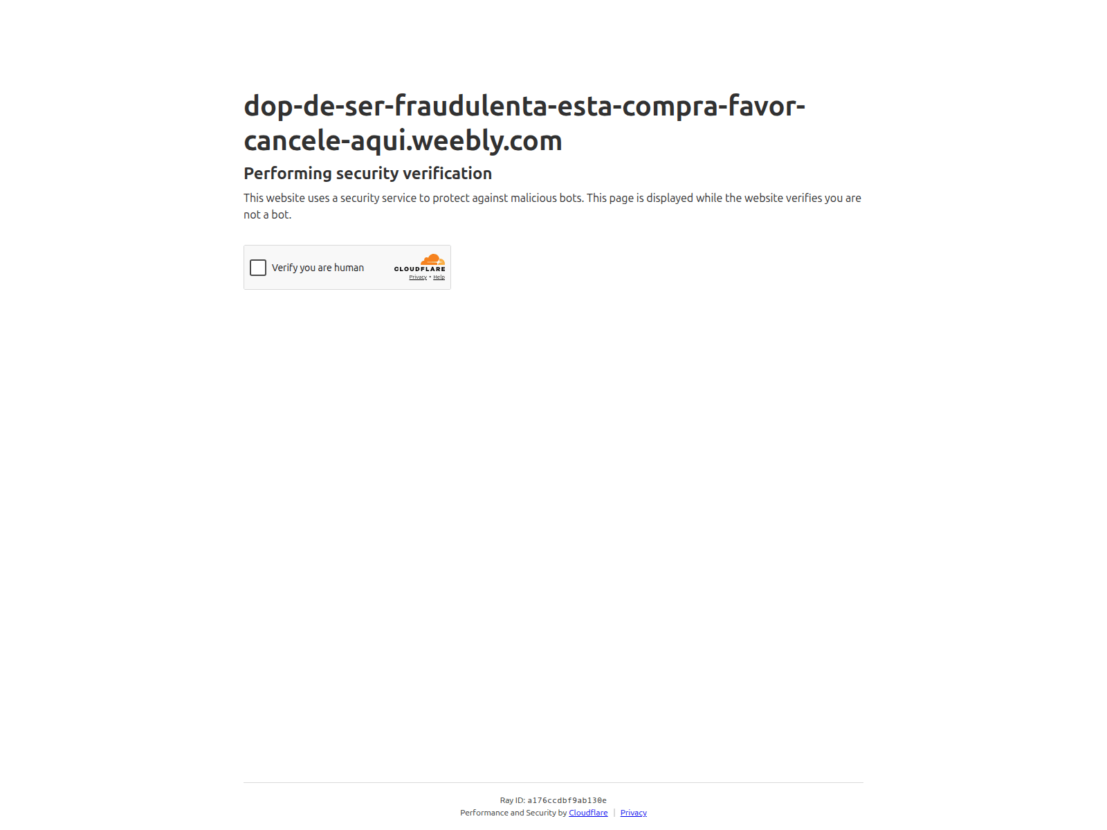 Screenshot of dop-de-ser-fraudulenta-esta-compra-favor-cancele-aqui.weebly.com