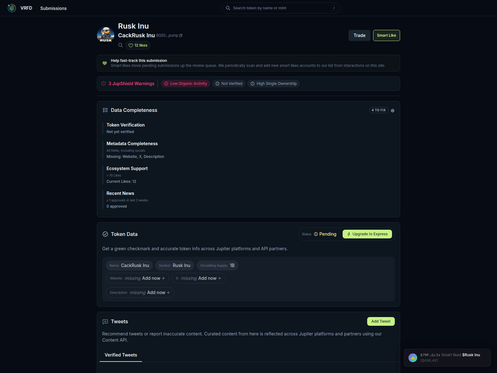 Screenshot of jupiter-verify.exchange
