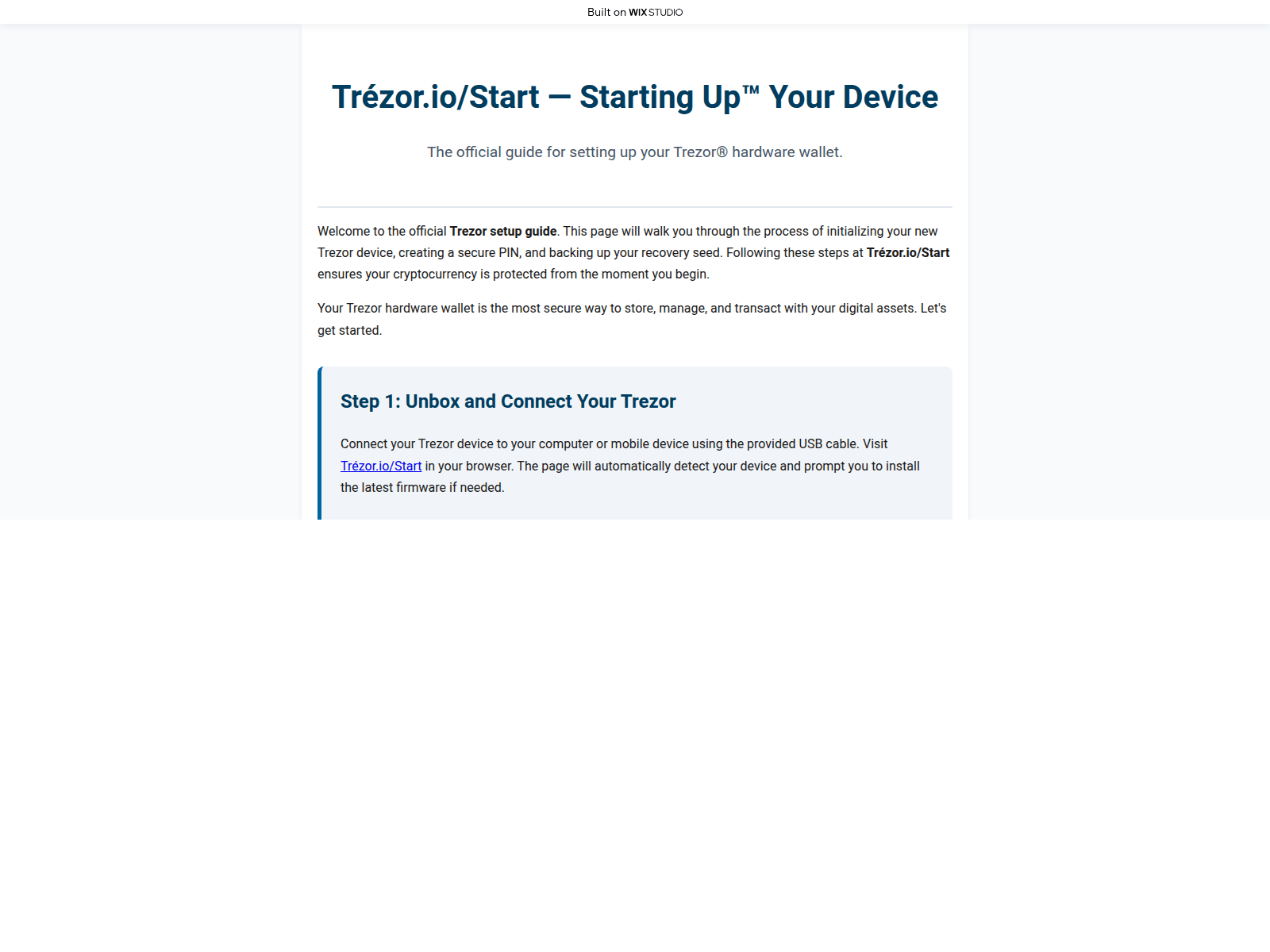Screenshot of onlinestart-trzr.wixstudio.com