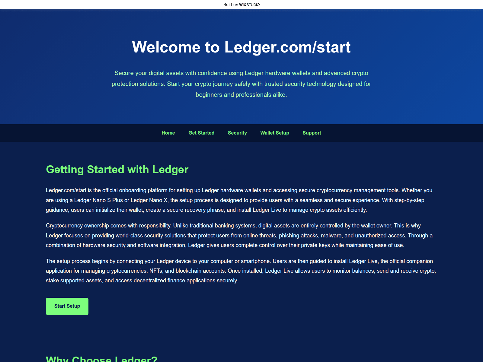 Screenshot of startlgr-io.wixstudio.com