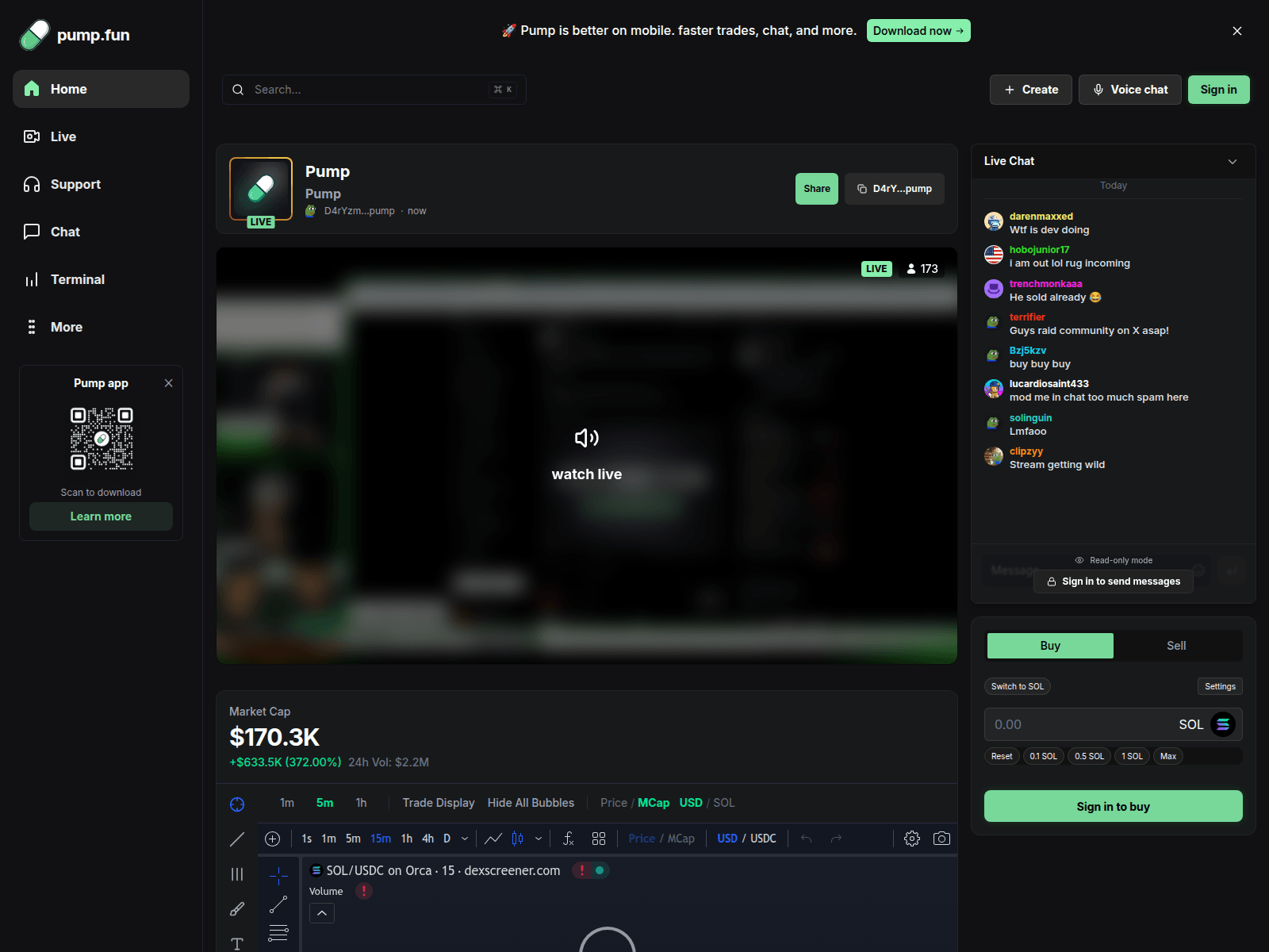 Screenshot of pump-feed.fun
