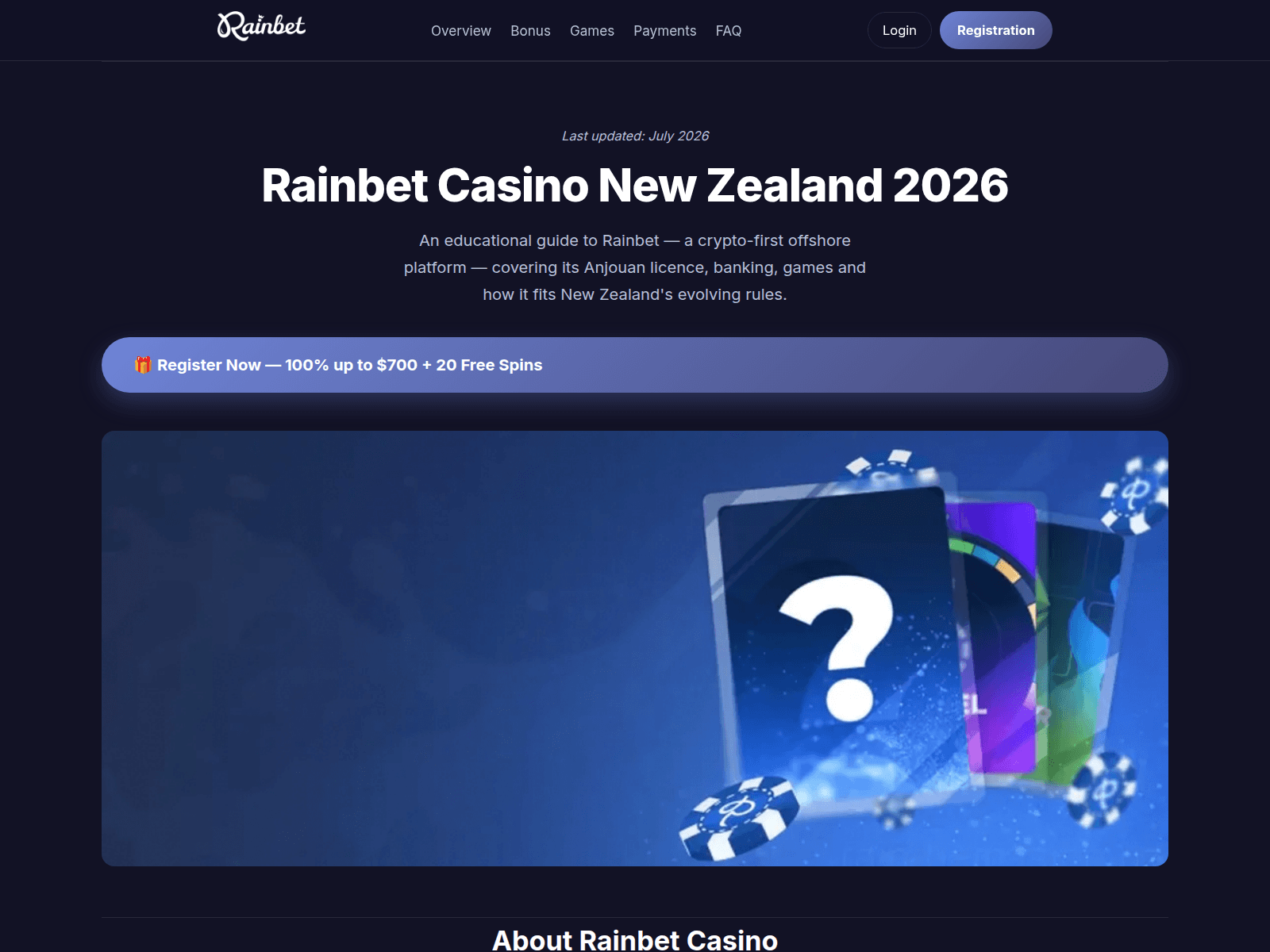 Screenshot of rain-betcasino.nz
