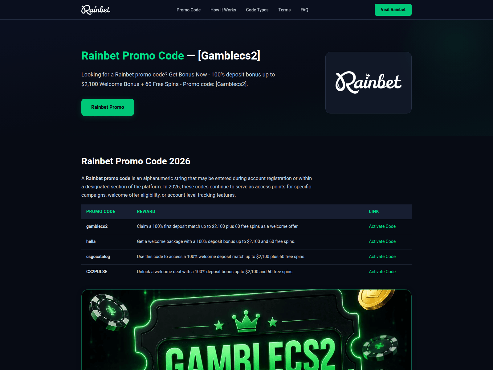 Screenshot of rainbetpromo.codes