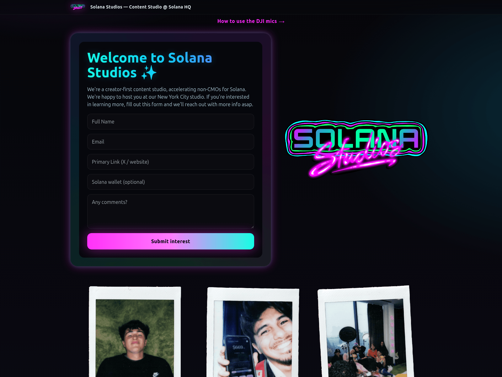 Screenshot of solanastudios.co