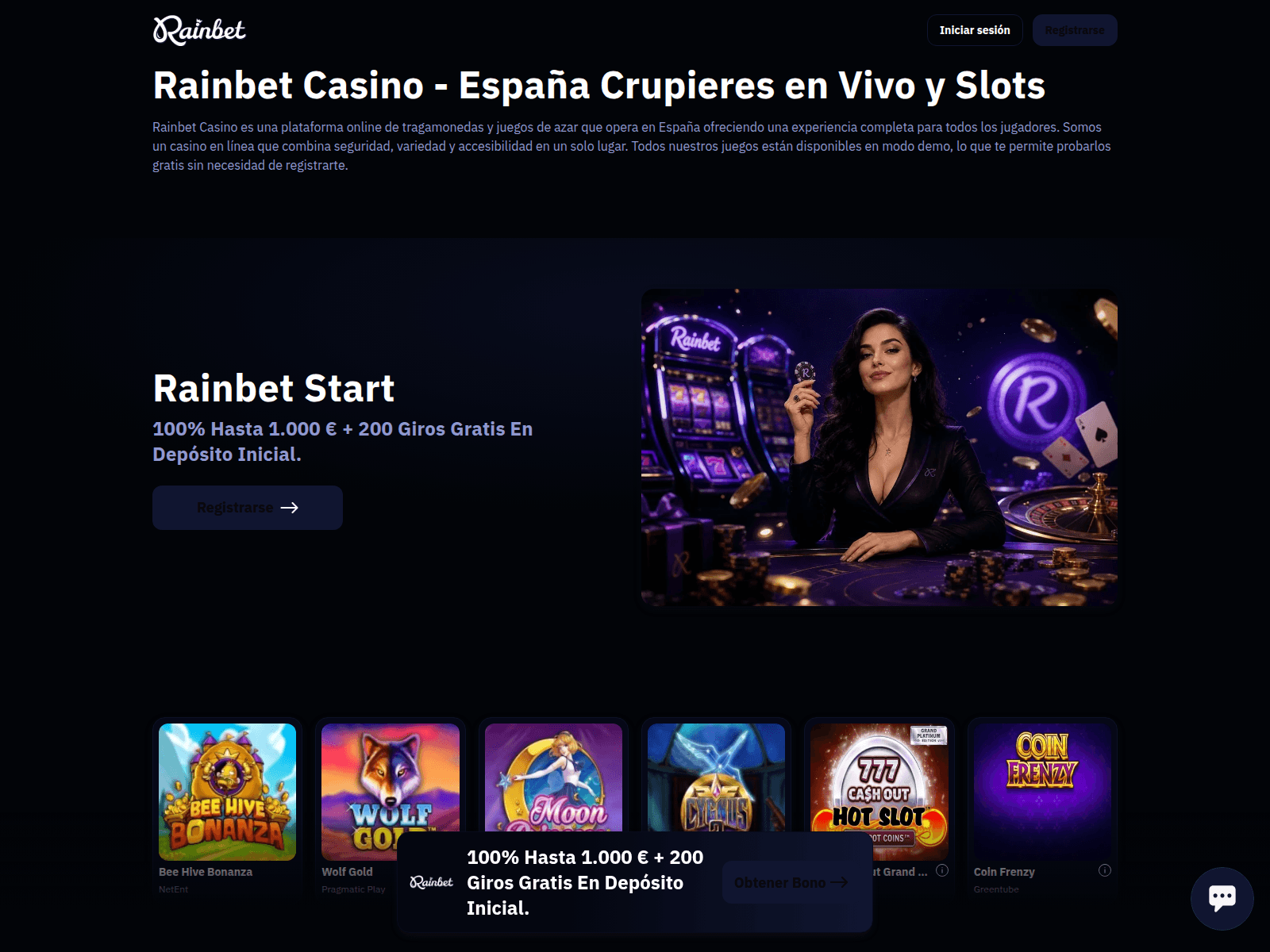 [Ekran görüntüsü] rainbetcasinos.es