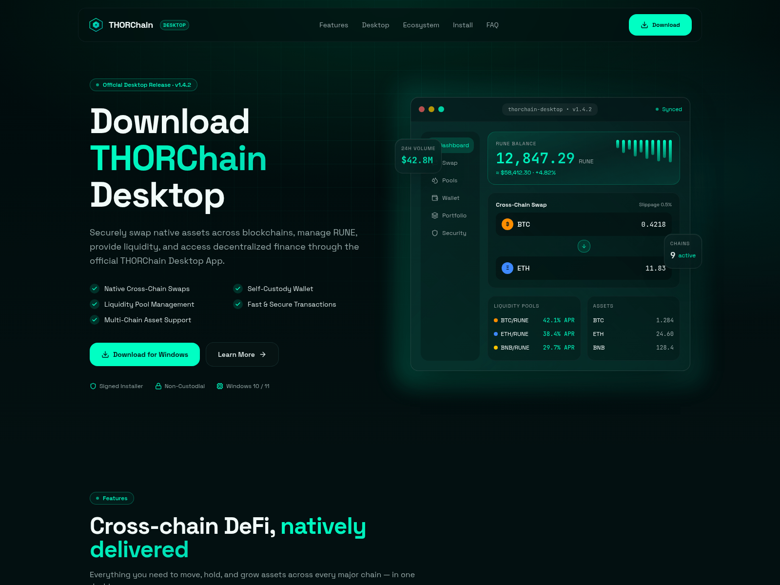 Screenshot of thorchaindesktop.icu
