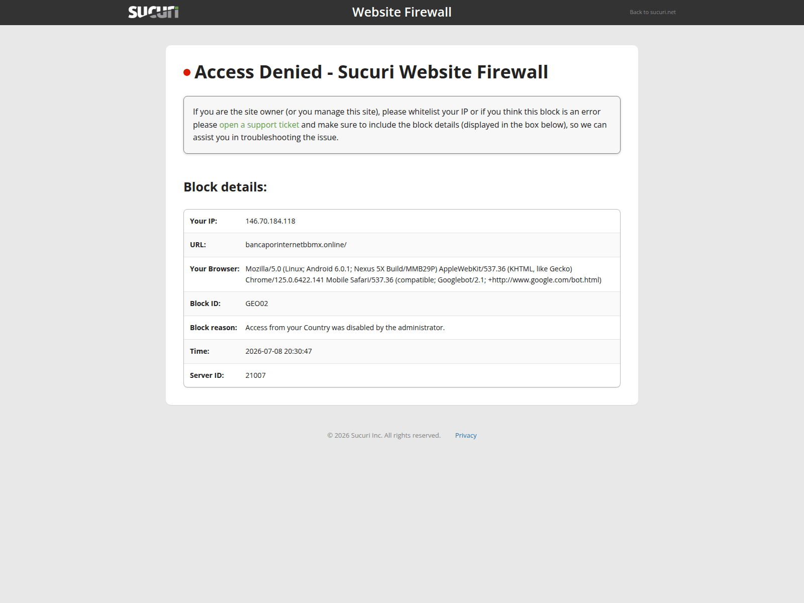 Screenshot of bancaporinternetbbmx.online