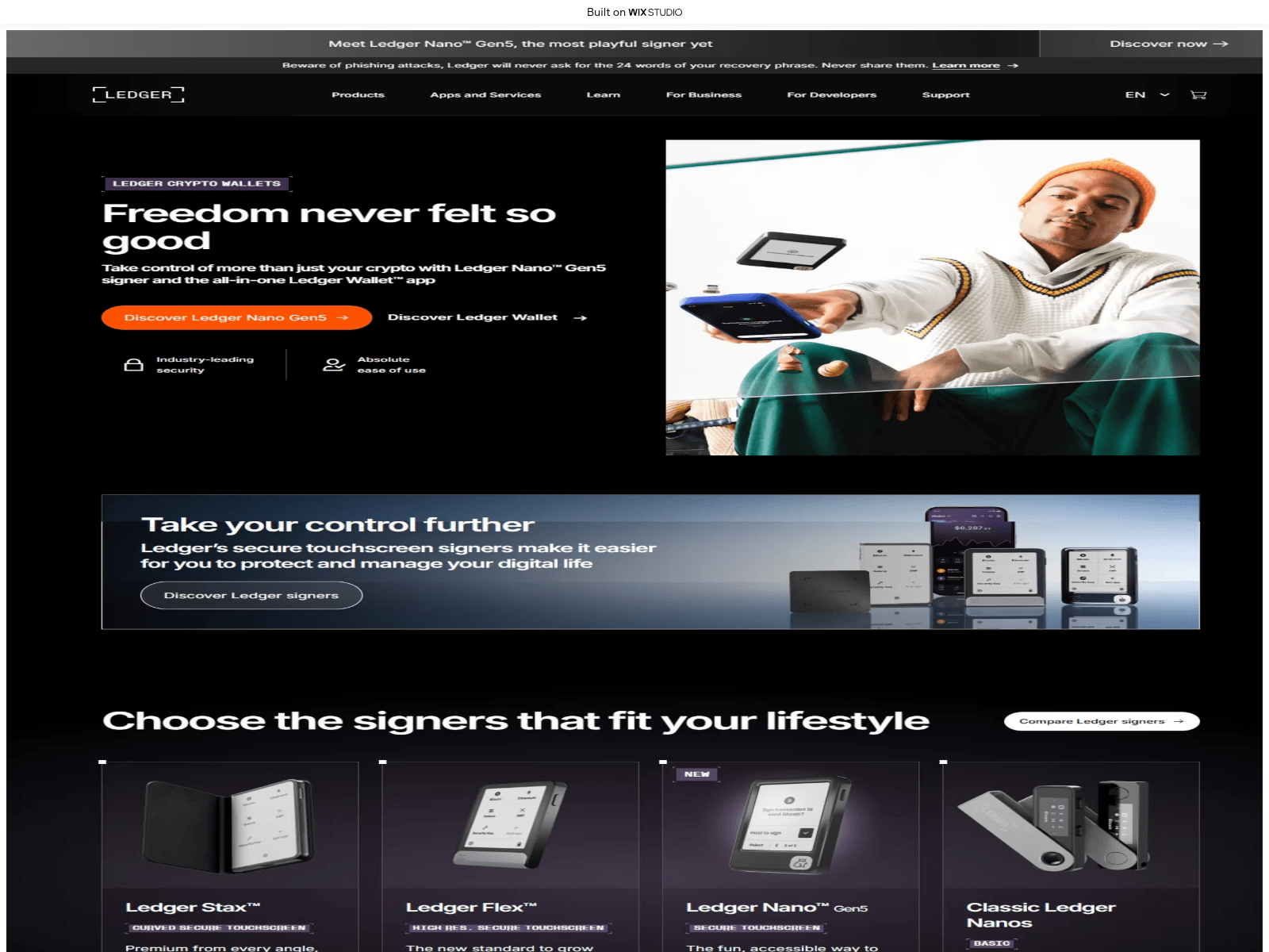 Screenshot of startcdns-ledgr.wixstudio.com