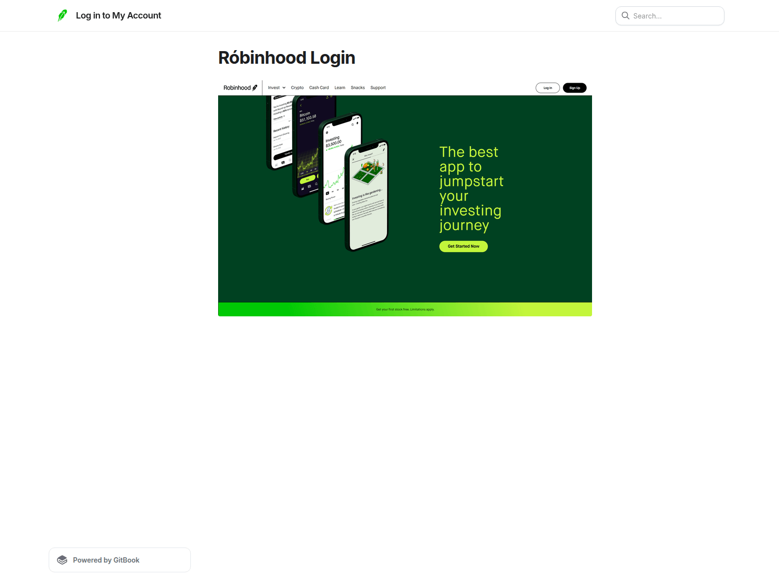 Screenshot of robinhooldogin.gitbook.io