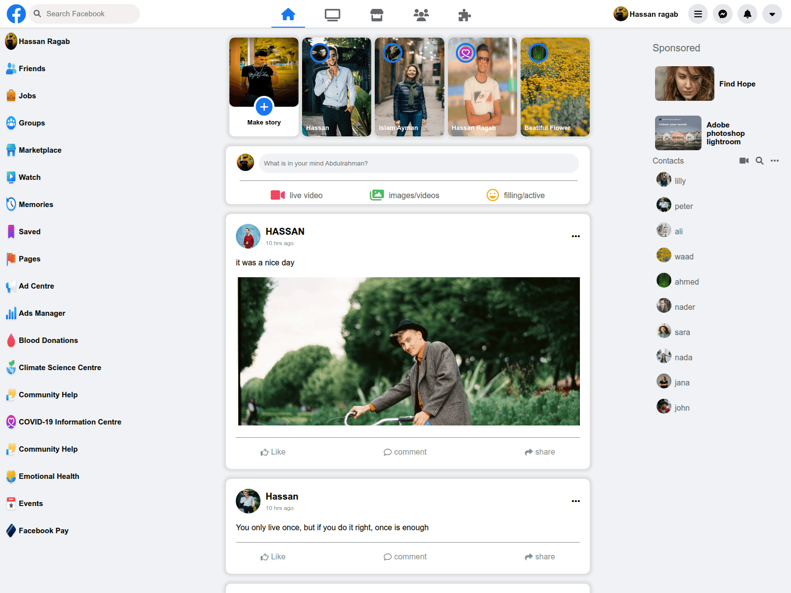 Screenshot of facebook-main.vercel.app