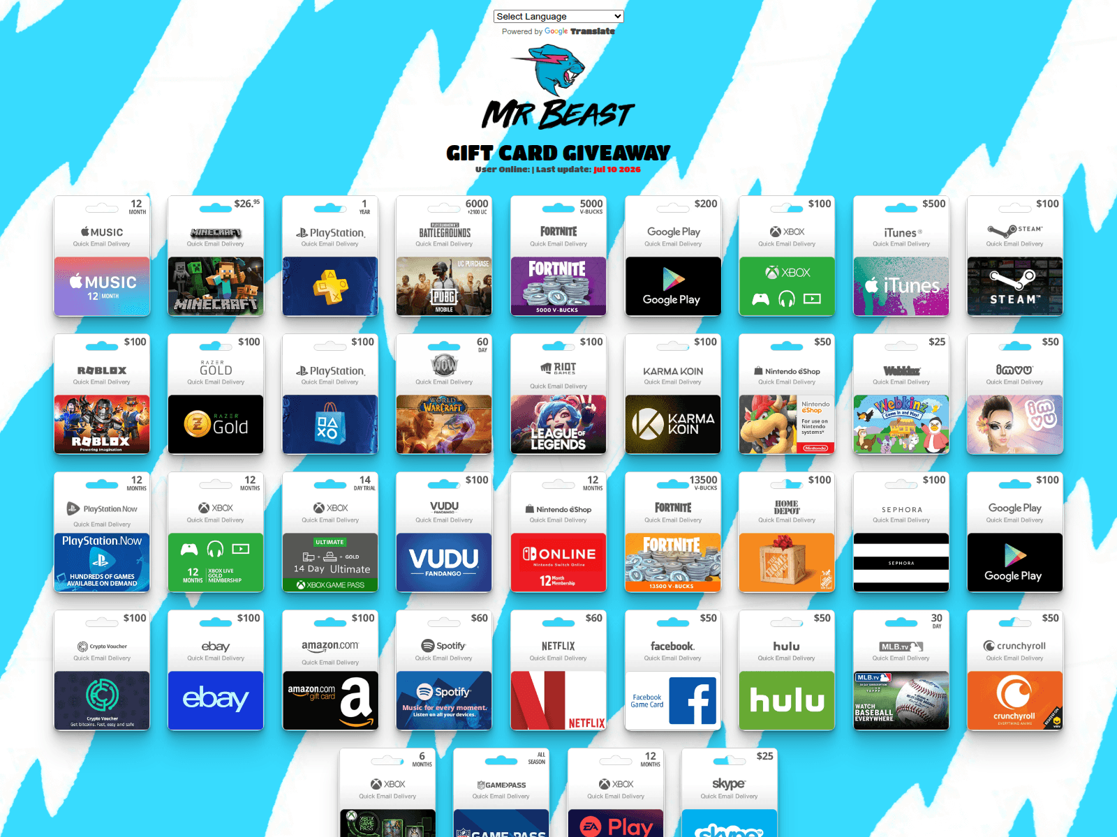 Screenshot of jimmys-giveaway.com
