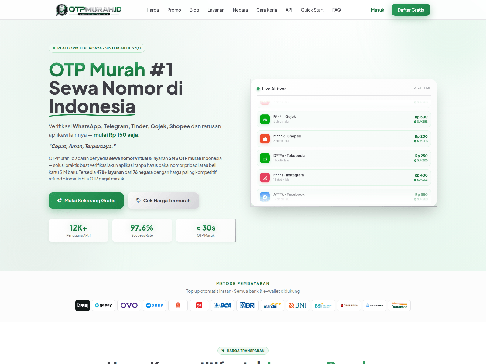 Screenshot of otpmurah.id
