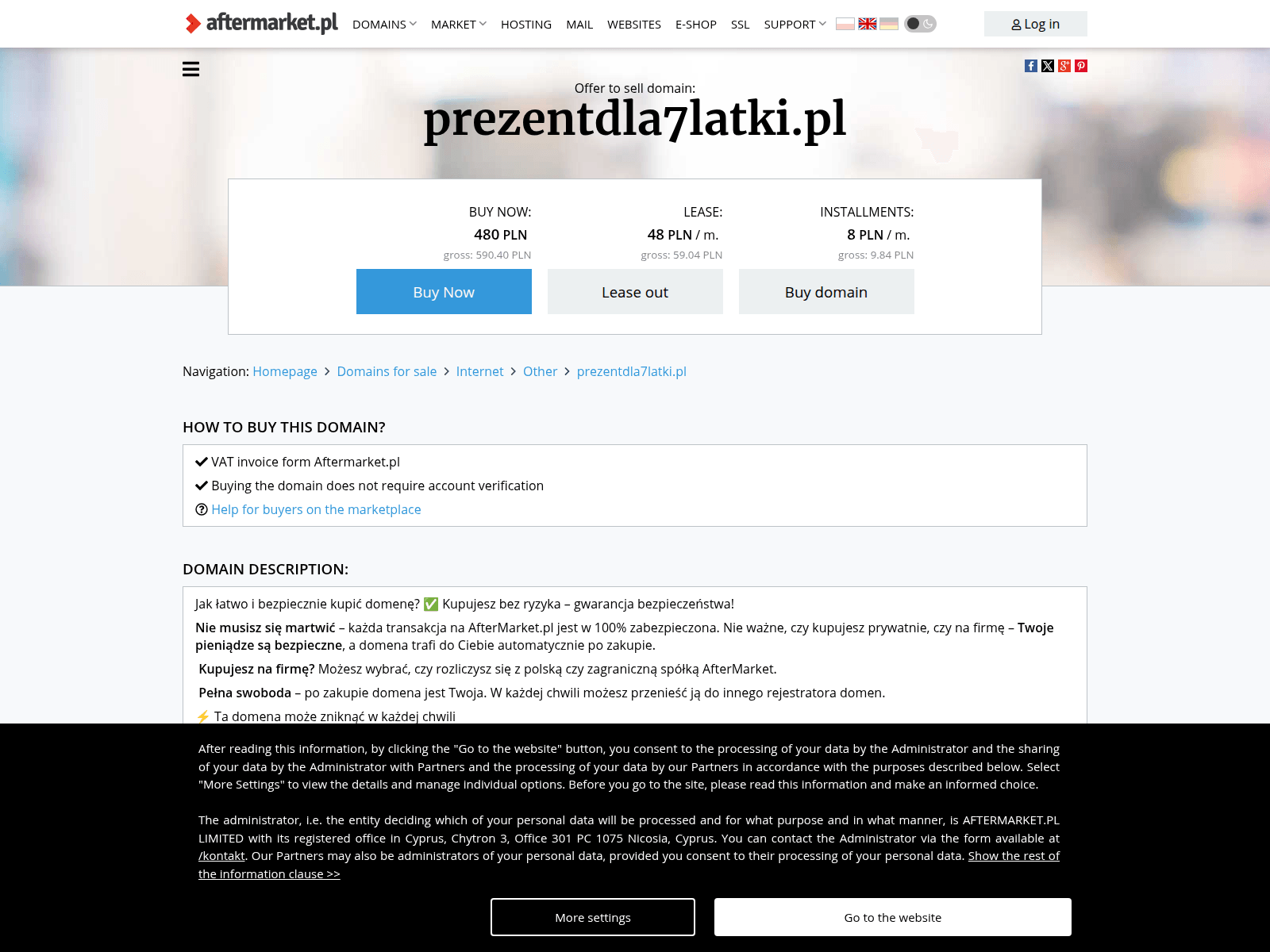 Screenshot of prezentdla7latki.pl