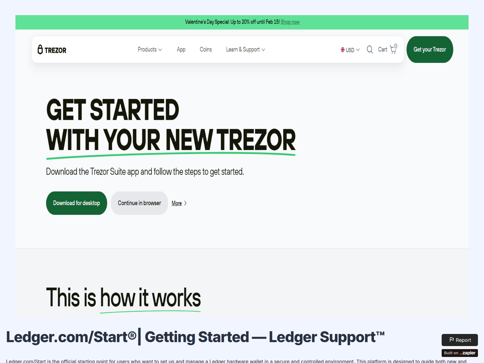 Screenshot of ledgersttret.zapier.app