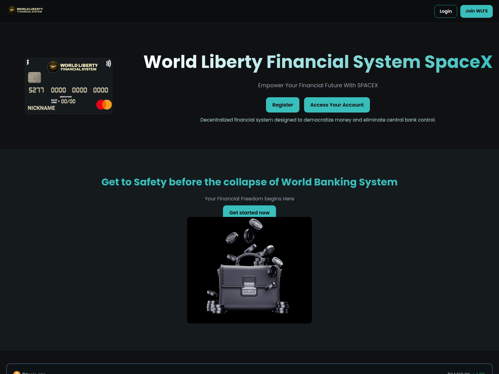 Screenshot of worldlibertyfinancialsystem.org