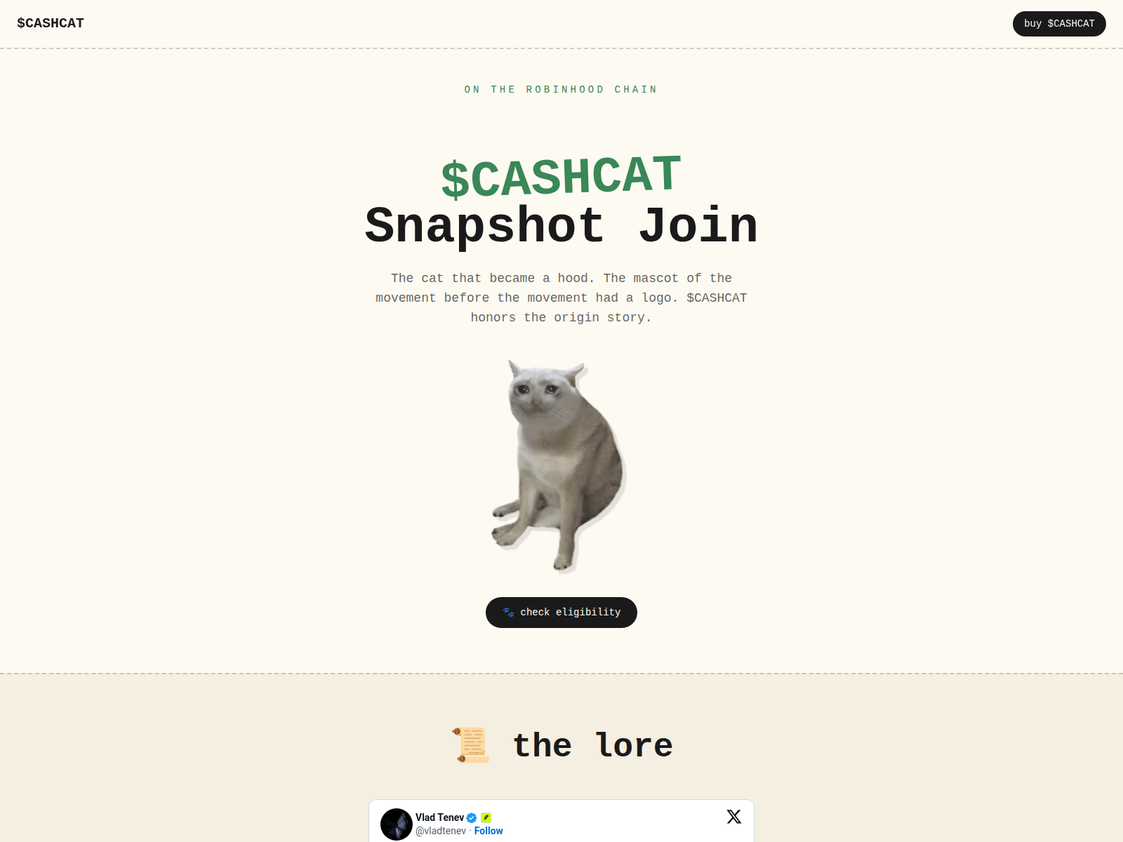 Screenshot of cashcatcoin.com