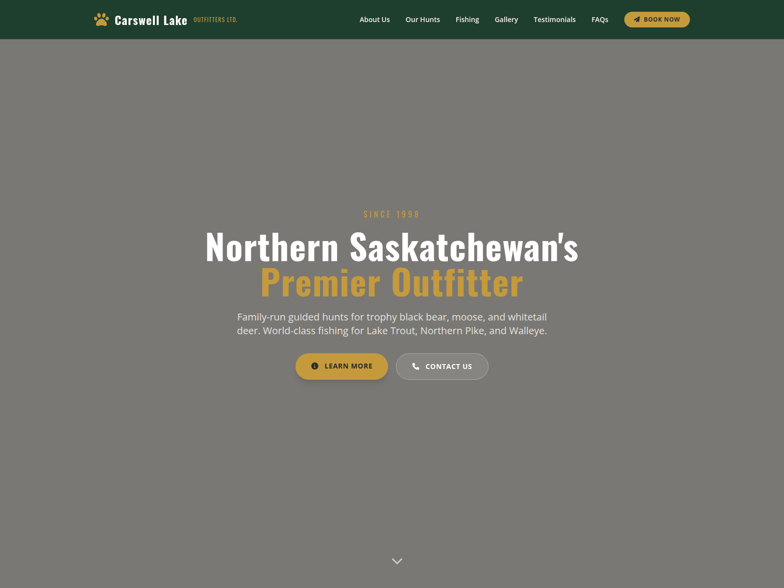 Screenshot of carswelllakeoutfitters.com